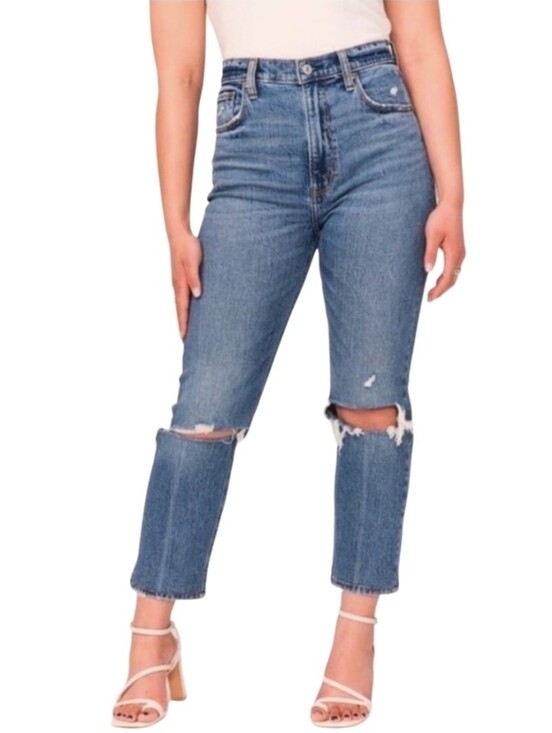 Abercrombie & Fitch Denim - Abercrombie & Fitch Curve Love Short 27 4 Ultra High Rise Ankle Straight Jean